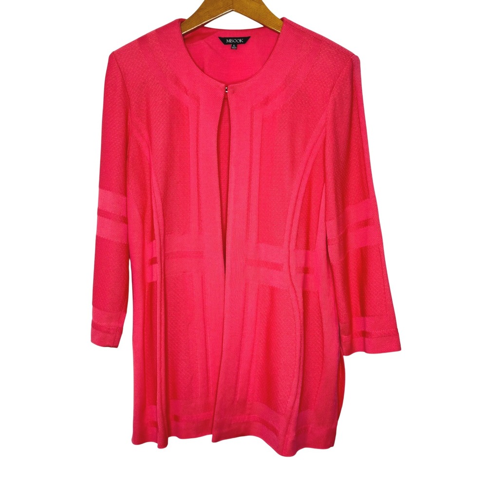 Misook Pink/Salmonβ Long Sleeve Cardigan XL